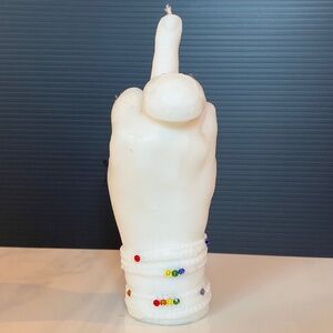 Ashley Longshore Art CANDLE of Her Hand Giving the Finger F*** You RARE Artist